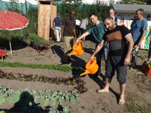 Dank der Unterstützung ortsansässiger Unternehmen und der WOLV-AG Kleine Gärten können Flüchtlinge ein Stück Land selbst bestellen.